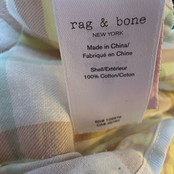 Rag and Bone Margot  Yellow White Plaid Lightweight Blazer | Size 4 - Picture 9 of 9